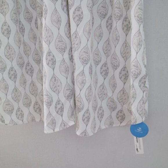 NWT White Beige Geometric Print Plunge Bathing Suit Cover Up Size Medium Pool - Picture 4 of 8